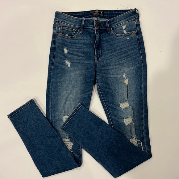 Abercrombie Fitch Jeans Abercrombie Fitch Harper Low Rise Super Skinny Distressed Denim